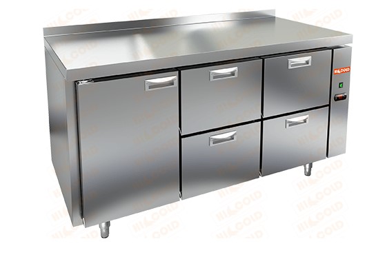 Холодильный стол HICOLD GN 122/TN P, без агрегата, 1 дверь, 4 ящика (-2...+10°С)